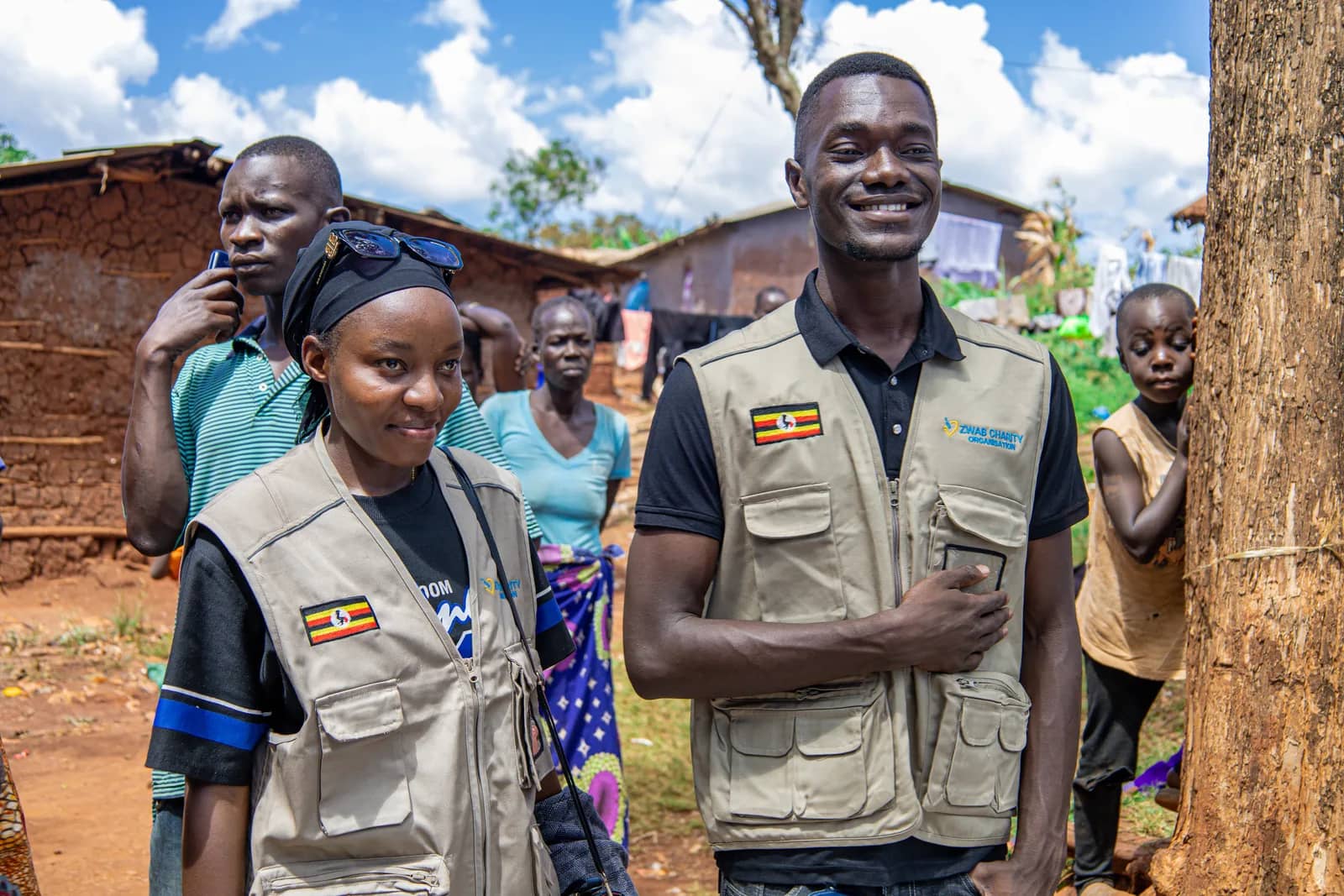Zwab team members at a community outreach gathering.