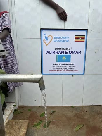Water flows from a handpump outlet.